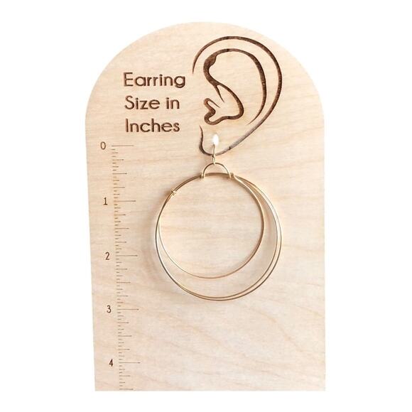 A New Day NWT 3 Hoop Gold Tone Dangle Hoop Earrings - Picture 12 of 13